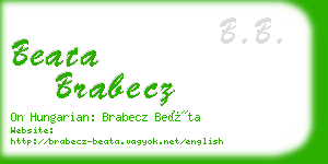 beata brabecz business card